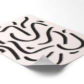 Abstracte zwarte penseelstreken poster (Hoek)