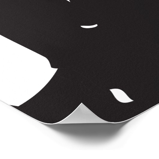 Abstracte zwarte penseelstreken Poster II (Hoek)