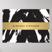 Abstracte zwarte penseelstreken Poster II (Voorkant)