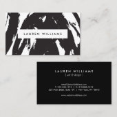 Abstracte zwarte penseelstreken Visitekaartje (Voorkant / Achterkant)