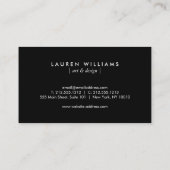 Abstracte zwarte penseelstreken Visitekaartje (Achterkant)