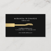 Abstracte zwarte penseelstreken voor make-up artis visitekaartje (Achterkant)