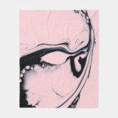 ABSTRACTE ZWARTE PINKSCHIJF OP PASTEL ACHTERGROND FLEECE DEKEN (Voorkant)