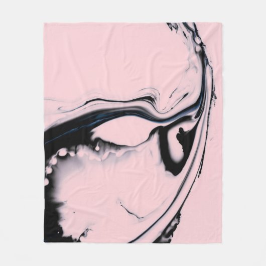 ABSTRACTE ZWARTE PINKSCHIJF OP PASTEL ACHTERGROND FLEECE DEKEN (Voorkant)