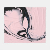 ABSTRACTE ZWARTE PINKSCHIJF OP PASTEL ACHTERGROND FLEECE DEKEN (Voorkant (Horizontaal))