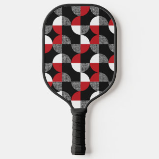 Abstracte zwarte rode en grijze cirkels pickleball paddle