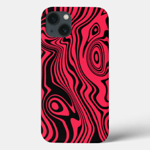 Abstracte zwarte rode lijnen - voeg uw kleur toe Case-Mate iPhone case
