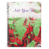 Abstracte zwarte rode witte Sjabloon Trendy Notitieboek (Voorkant)