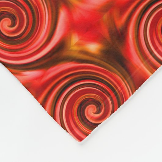 Abstracte zwarte rode zwarte rode zwiren fleece deken (Hoek)