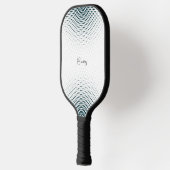 Abstracte zwarte ronde halve toon aangepaste tekst pickleball paddle (Links)