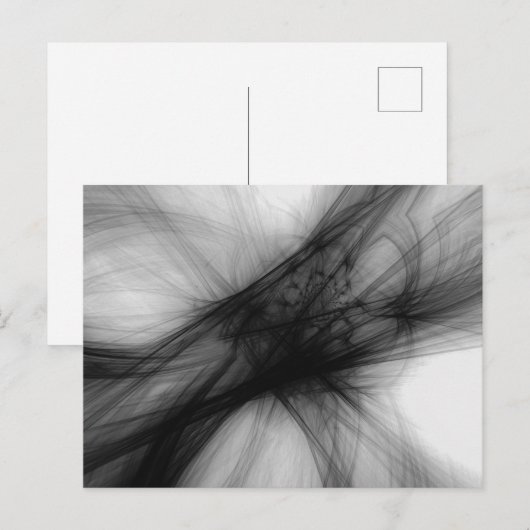 Abstracte zwarte rook - B&W Briefkaart (Voorkant / Achterkant)