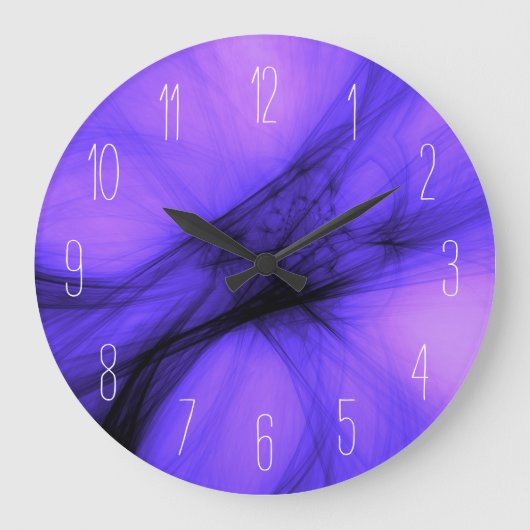 Abstracte zwarte rook - Paarse grote klok (Voorkant)