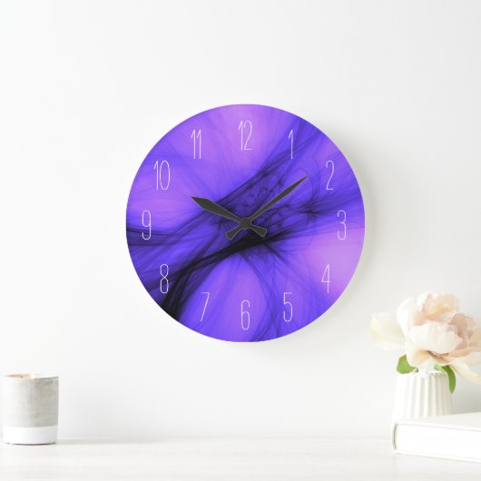 Abstracte zwarte rook - Paarse grote klok (Huis)