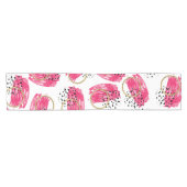 Abstracte zwarte roze en Faux Gold-penseelstreken Korte Tafelloper (Horizontaal)