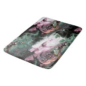 Abstracte, zwarte, roze en grijsgroene kleurstof badmat (Gekanteld)