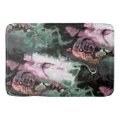 Abstracte, zwarte, roze en grijsgroene kleurstof badmat (Voorkant)