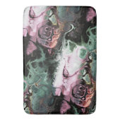 Abstracte, zwarte, roze en grijsgroene kleurstof badmat (Voorkant Verticaal)
