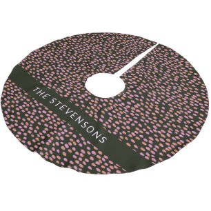 Abstracte zwarte roze en Oranje Stippen op maat Kerstboom Rok