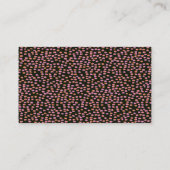 Abstracte zwarte roze en Oranje Stippen Visitekaartje (Achterkant)