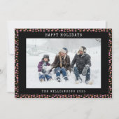 Abstracte zwarte roze stip persoonlijke fotofeestd feestdagenkaart (Voorkant)