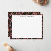 Abstracte zwarte roze Stippen - Aangepaste schrijf Notitiekaartje (Voorkant / Achterkant in situ)