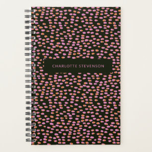 Abstracte zwarte roze Stippen Glam op maat Planner