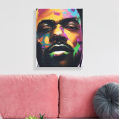 Abstracte zwarte schaal - Verrekte canvas afdrukke (Insitu (Woonkamer))