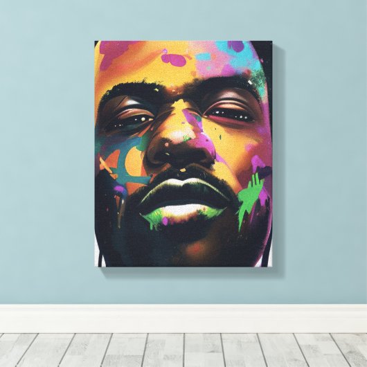 Abstracte zwarte schaal - Verrekte canvas afdrukke (Insitu (Houten vloer))