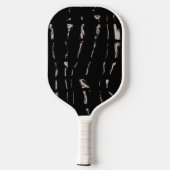 Abstracte zwarte scriptnaam Pickleball Paddle (Achterkant)