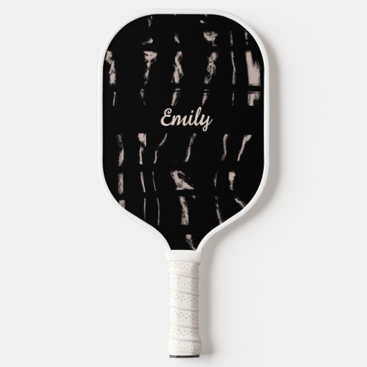 Abstracte zwarte scriptnaam Pickleball Paddle (Voorkant)