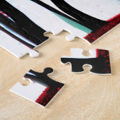 Abstracte zwarte silhouetbomen voor kinderen legpuzzel (Zijkant)