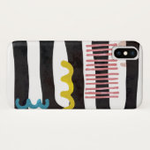 Abstracte zwarte strepen Hoesje-Mate iPhone X Hoes (Achterkant (horizontaal))