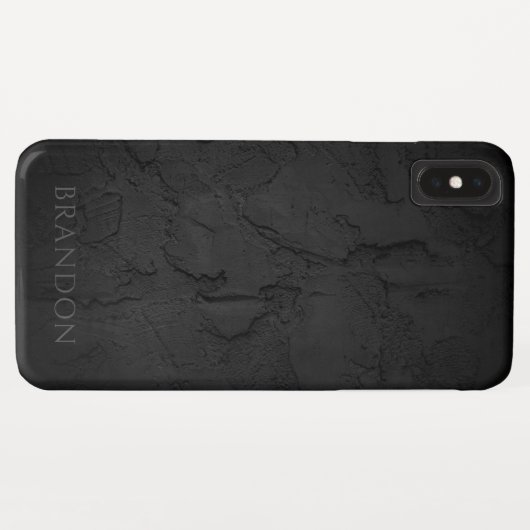 Abstracte zwarte textuur Gepersonaliseerde Naam Case-Mate iPhone Case (Achterkant (horizontaal))
