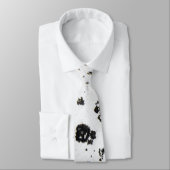 abstracte zwarte tinten op wit stropdas (Gebonden)