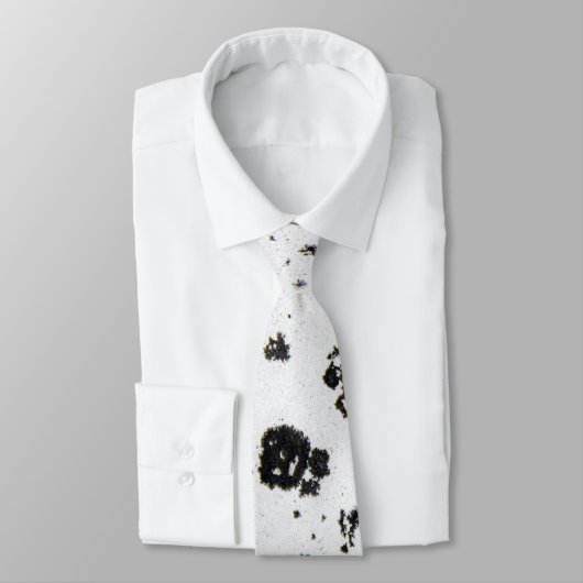 abstracte zwarte tinten op wit stropdas (Gebonden)