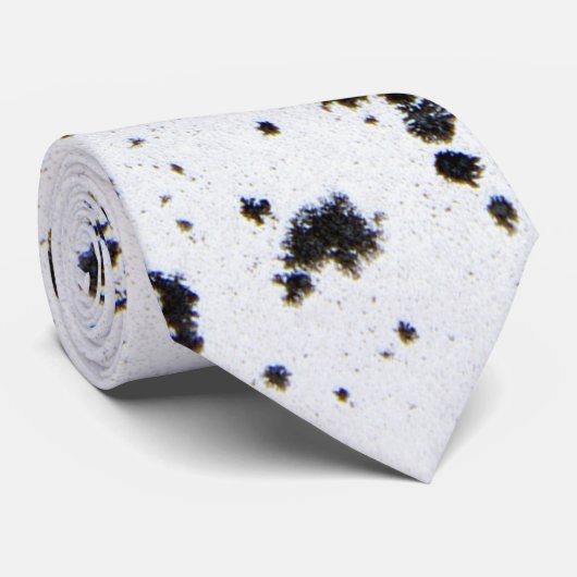 abstracte zwarte tinten op wit stropdas (Opgerold)