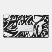 Abstracte zwarte tribaal bureaumat (Keyboard & Muis)