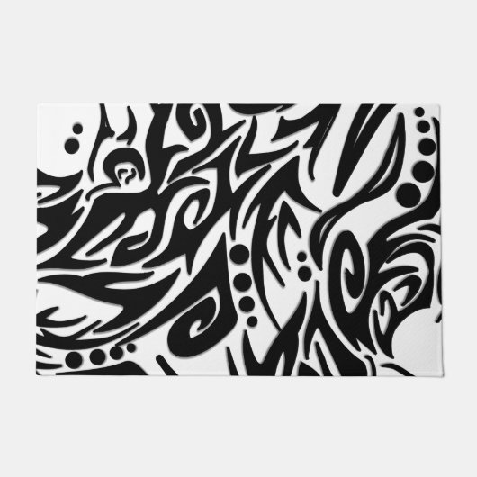 Abstracte zwarte tribaal deurmat (Voorkant)