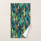 Abstracte zwarte turquoise bad handdoek (Handdoek)