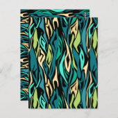Abstracte zwarte turquoise briefkaart (Voorkant / Achterkant)