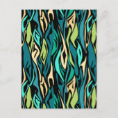 Abstracte zwarte turquoise briefkaart (Voorkant)