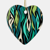 Abstracte zwarte turquoise keramisch ornament (Rechts)