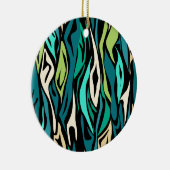 Abstracte zwarte turquoise keramisch ornament (Rechts)