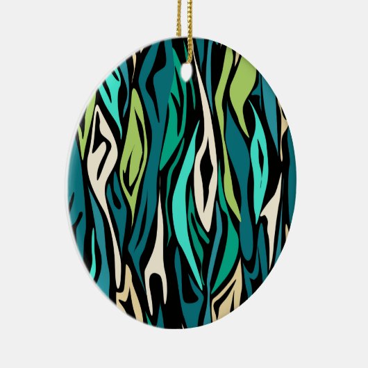 Abstracte zwarte turquoise keramisch ornament (Rechts)