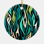 Abstracte zwarte turquoise keramisch ornament (Voorkant)