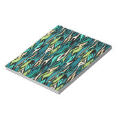 Abstracte zwarte turquoise notitieblok (Linkerzijde)