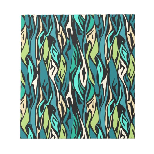 Abstracte zwarte turquoise notitieblok (Voorkant)
