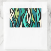 Abstracte zwarte turquoise rechthoekige sticker (Tas)