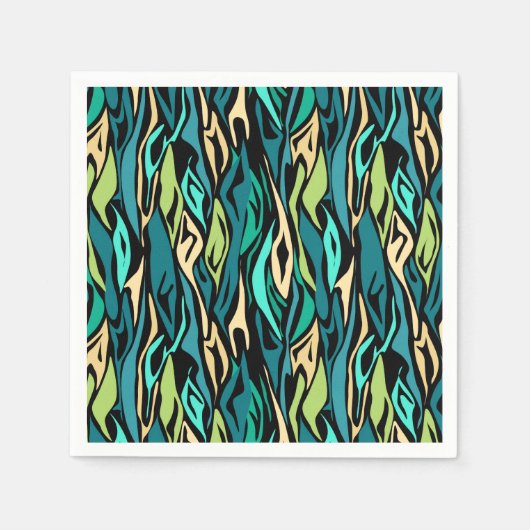 Abstracte zwarte turquoise servet (Voorkant)