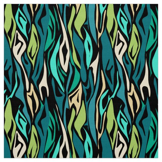 Abstracte zwarte turquoise stof (Swatch)